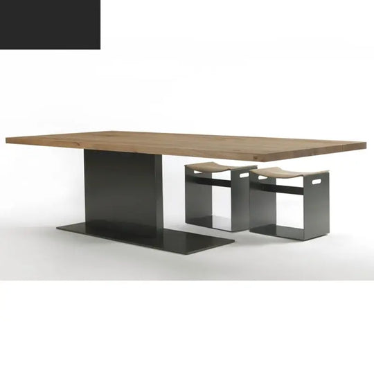 MOIRTY Industrial Solid Wood Dining Table