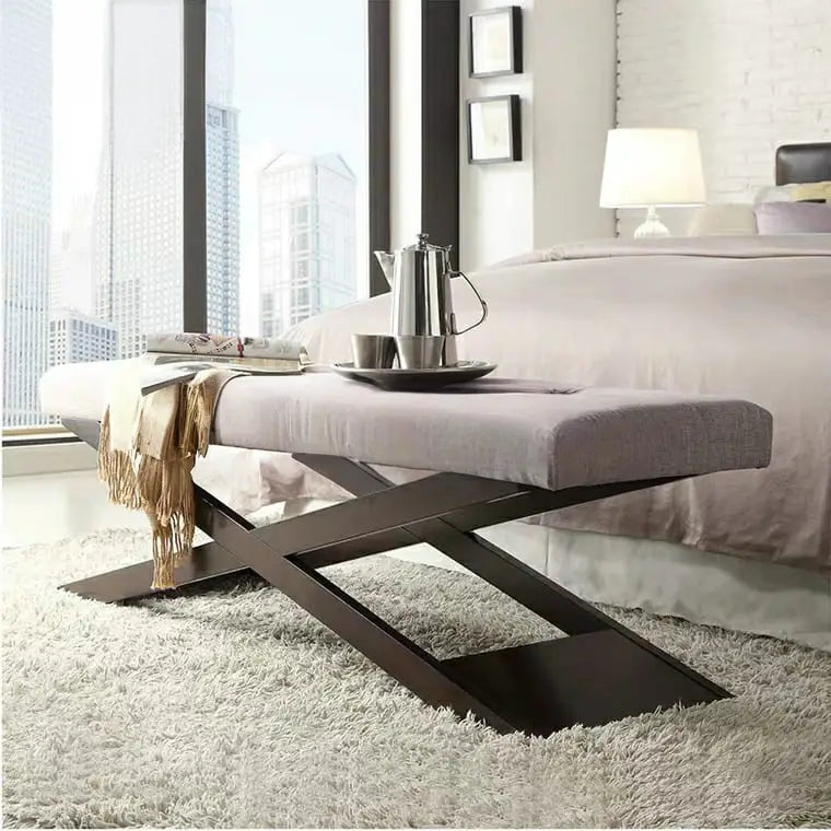 CÉDRI Industrial Fabric Entryway Bench