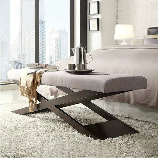 CÉDRI Industrial Fabric Entryway Bench