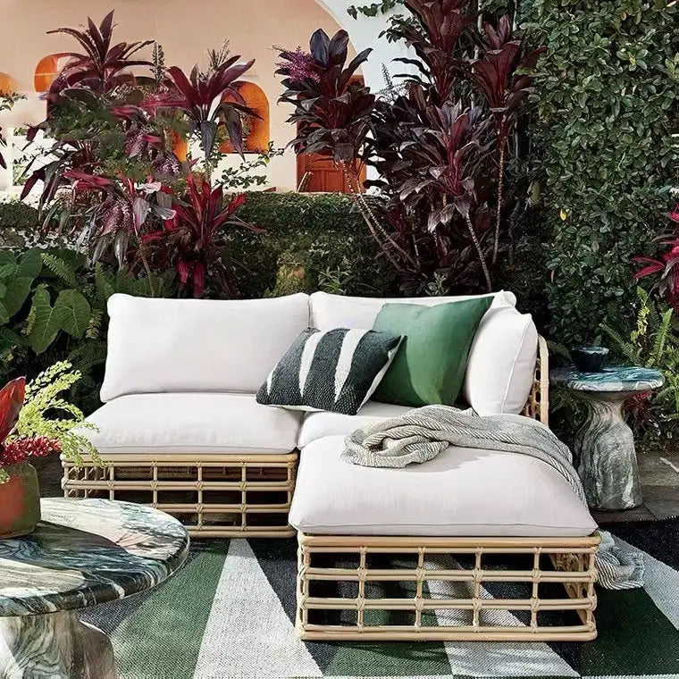 RIAH Scandinavian Outdoor Rattan Sofa