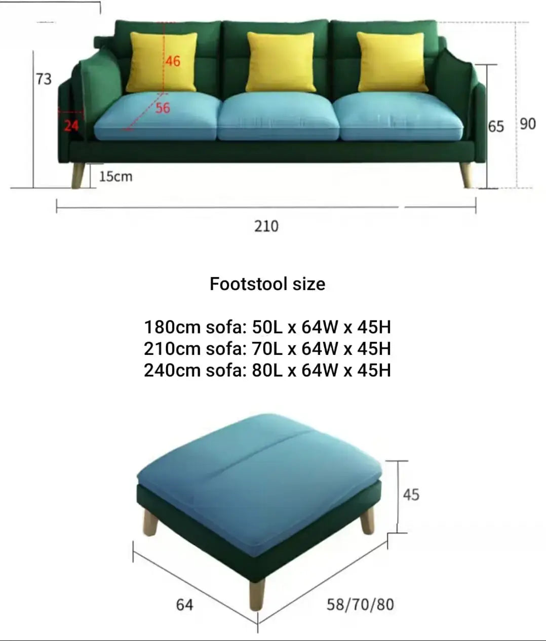 SKYLER Modern Fabric Sofa