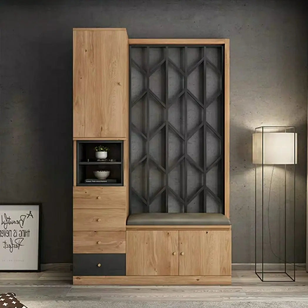 CHAVERS Modern Entryway Shoe Cabinet Bench