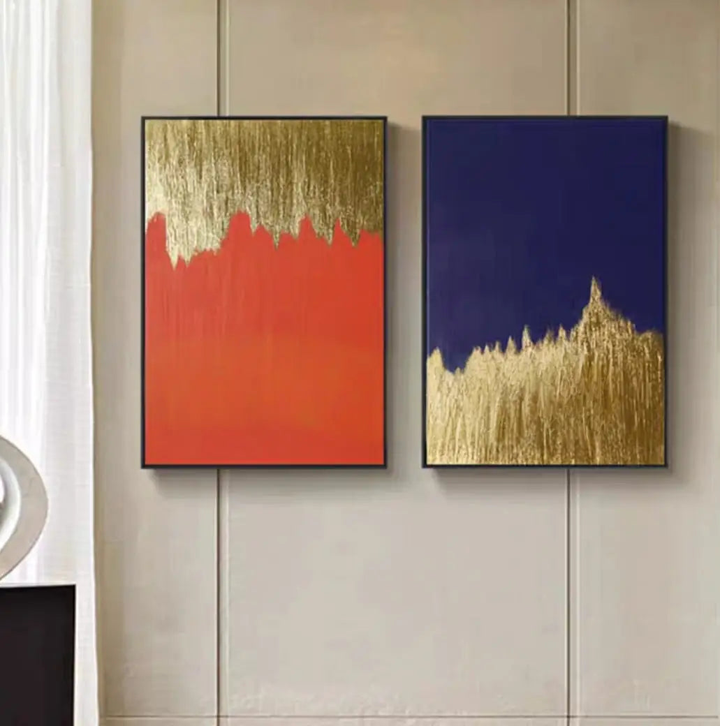 PIERCE Gold Shimmer Canvas Wall Art