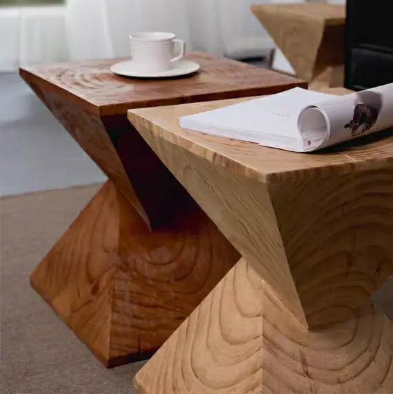 TADHG Rustic Solid Wood Side Table