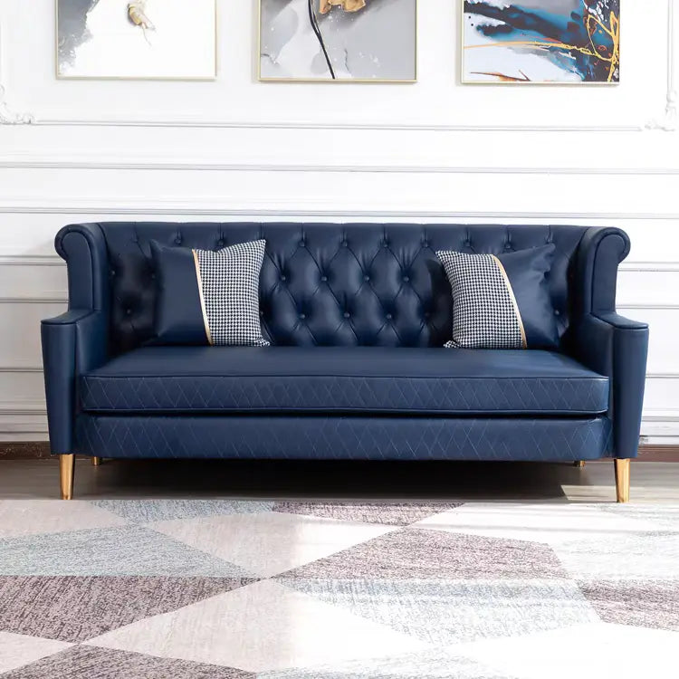 DEJI Victorian Leather Sofa