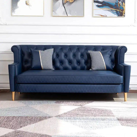 DEJI Victorian Leather Sofa