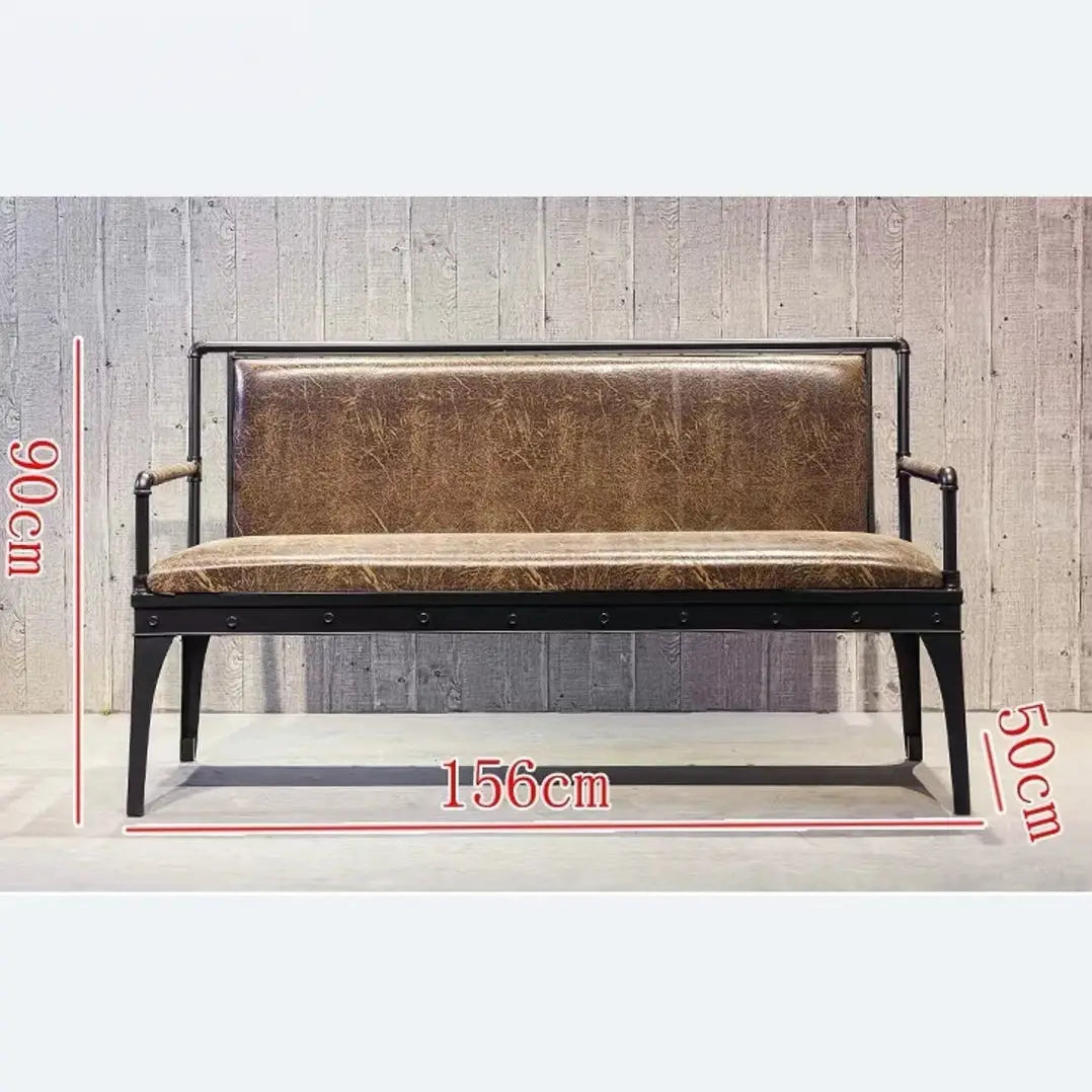 MARCO Industrial Leather Dining Bench