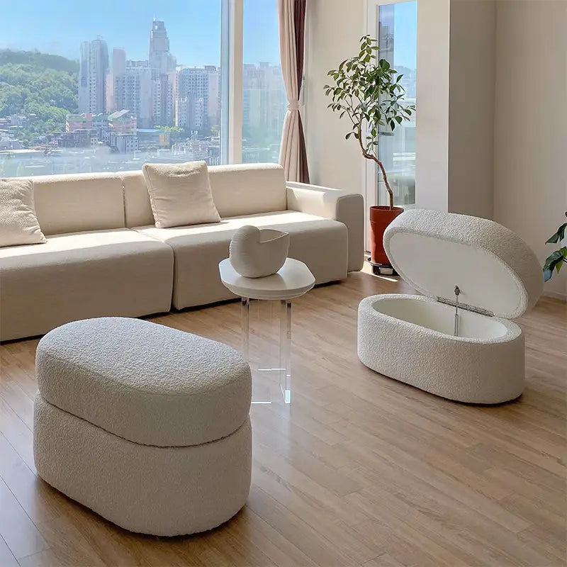 DIEGA Modern Boucle Ottoman