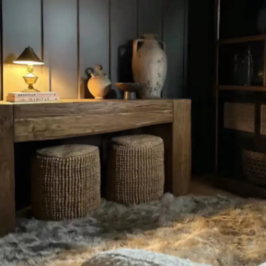 ANTHRO Rustic Solid Wood Console Table
