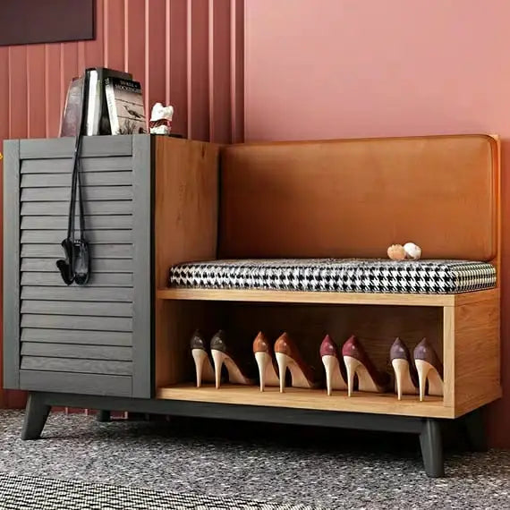 SAFEKS Contemporary Shoe Cabinet Bench