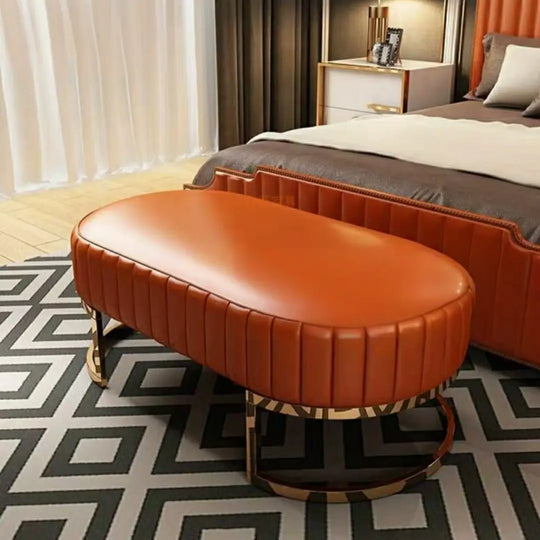 DYNA  Victorian Faux Leather Ottoman