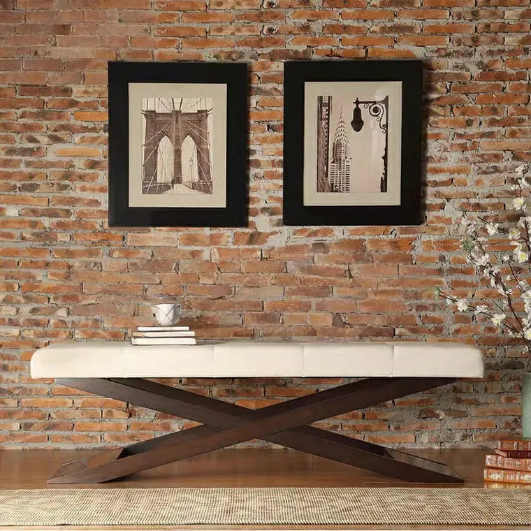 CÉDRI Industrial Fabric Entryway Bench