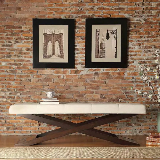 CÉDRI Industrial Fabric Entryway Bench