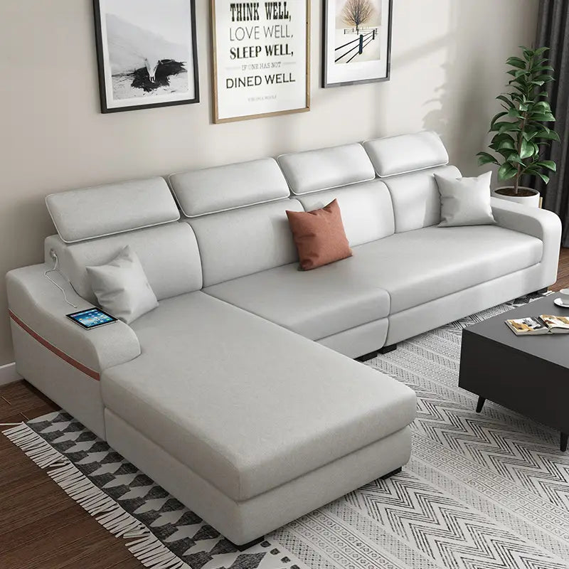 RAES Modern Faux Leather Sofa