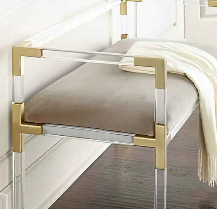 NICOLE Modern Acrylic Ottoman Bench
