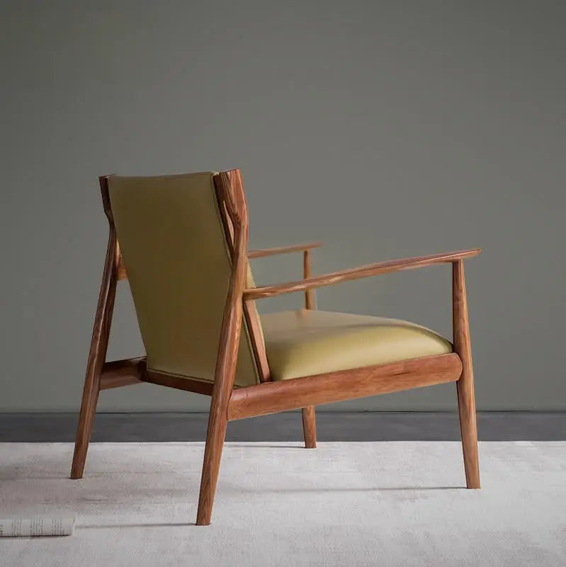QUUP Solid Wood Leather Lounge Chair
