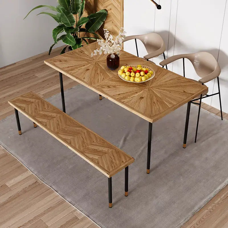 SCOBIE Rustic Chevron Dining Table