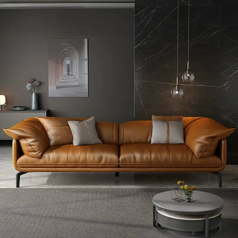 VIRÐINGUR Modern Leather Sofa