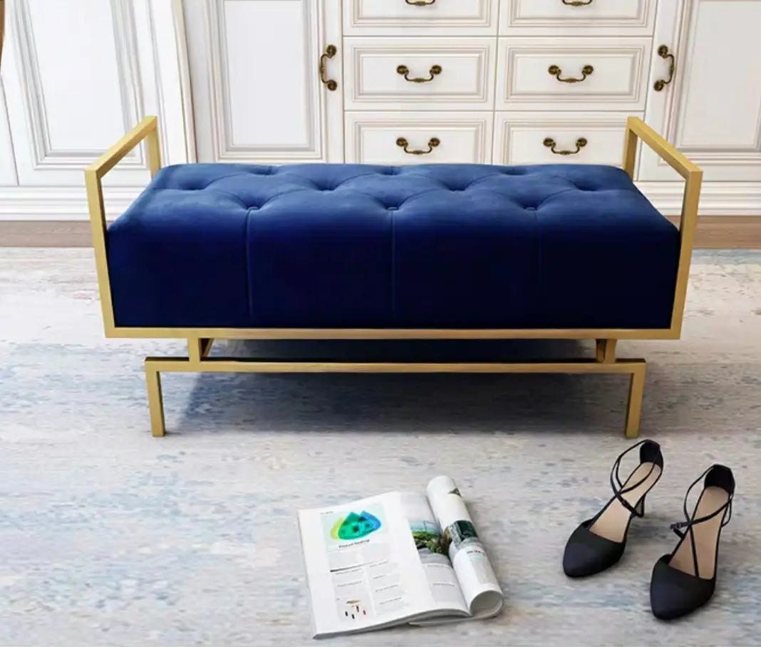 OPTIMISE Modern Velvet Entryway Bench