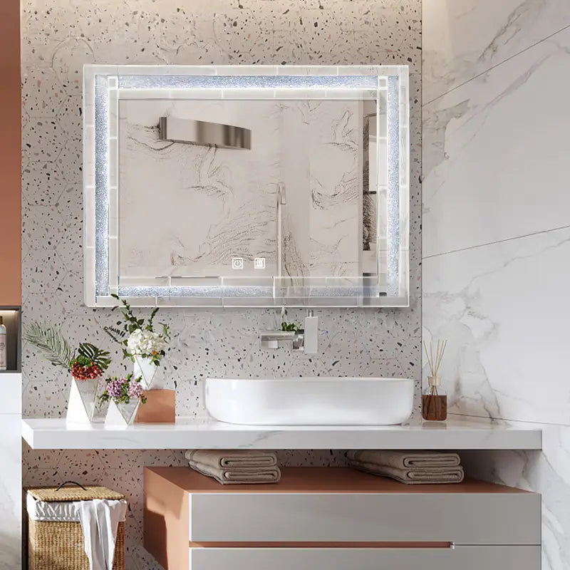 REZT Modern Crystal LED Mirror