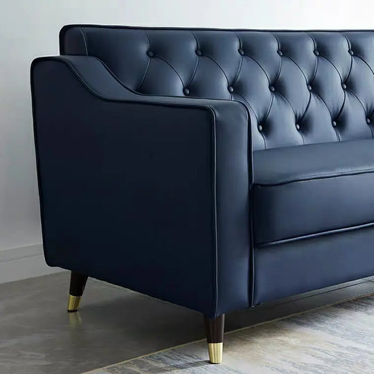 GIOVANNI Classic Faux Leather Tufted Sofa