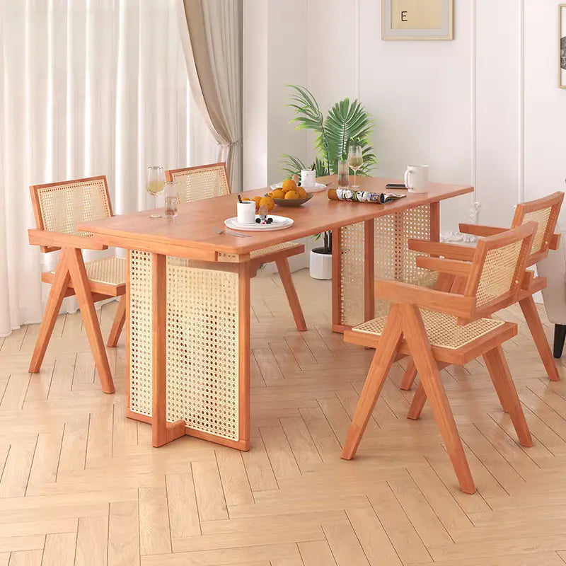 KASHI Japandi Rattan Dining Table