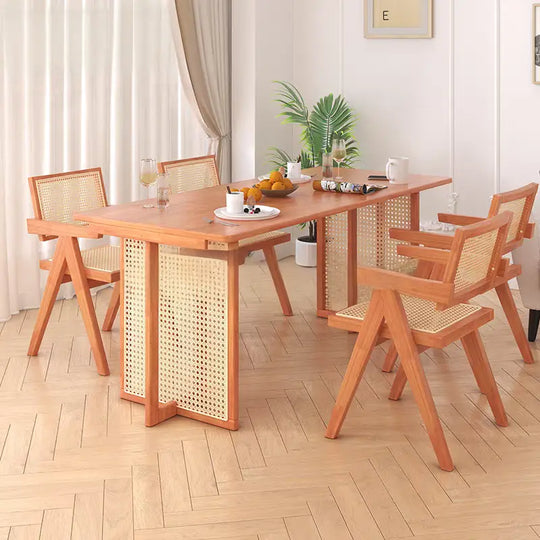 KASHI Japandi Rattan Dining Table