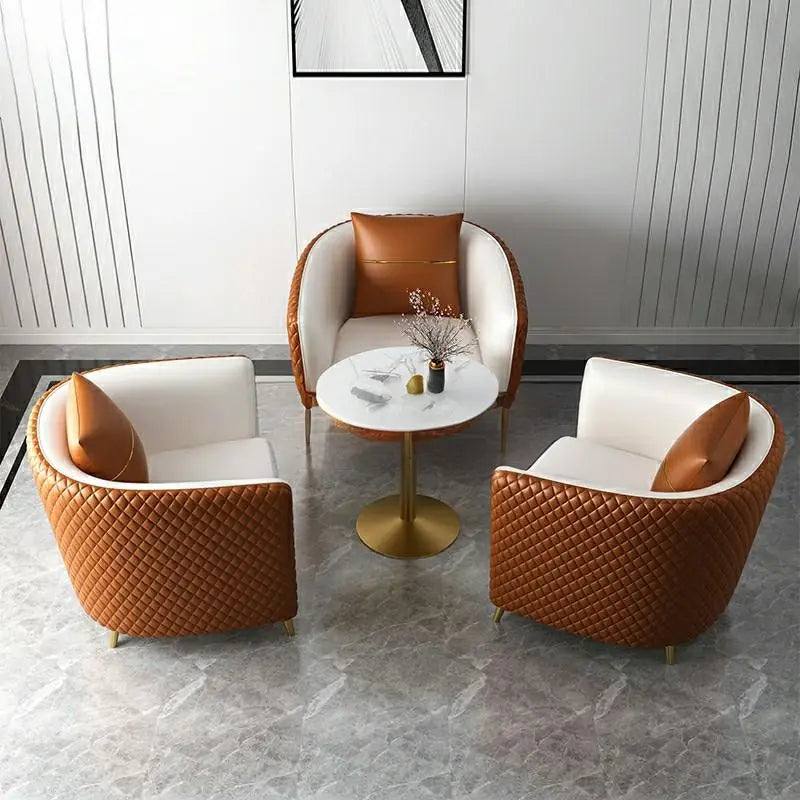 VICKY Modern Faux Leather Armchair