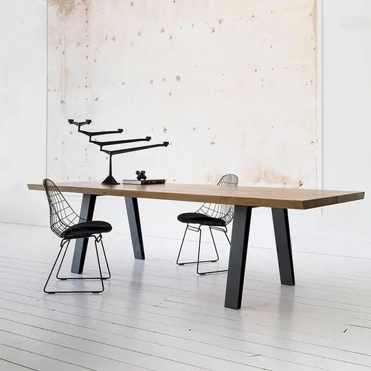 AHARON Contemporary Solid Wood Dining Office Table
