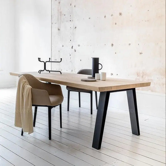 AHARON Contemporary Solid Wood Dining Office Table
