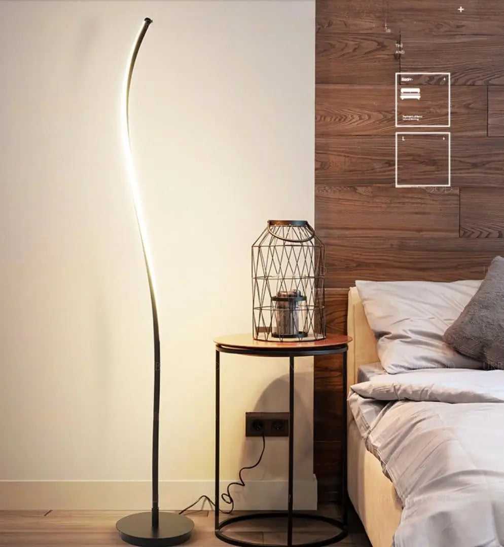 NOBLE Contemporary Minimalist LED Swirl Standing Lamp