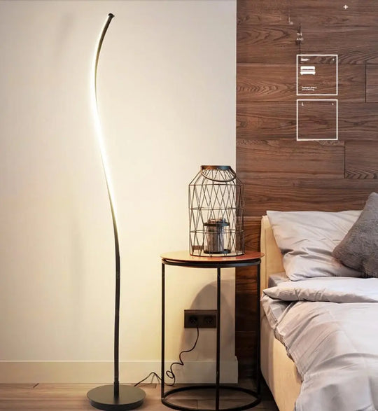 NOBLE Contemporary Minimalist LED Swirl Standing Lamp