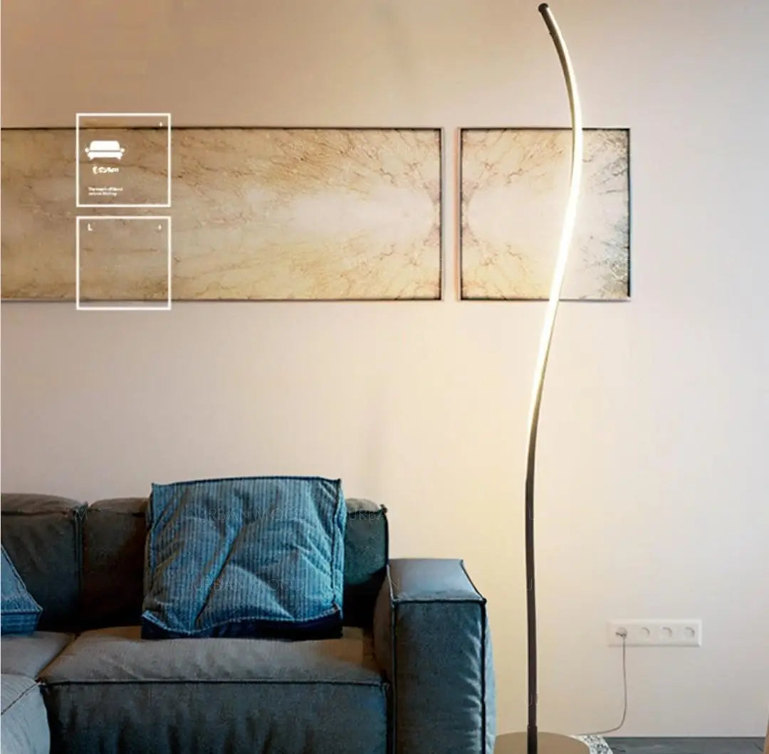 NOBLE Contemporary Minimalist LED Swirl Standing Lamp