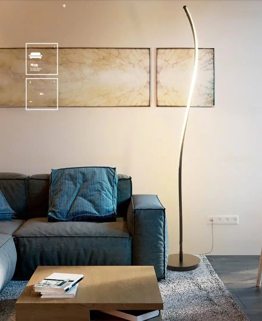 NOBLE Contemporary Minimalist LED Swirl Standing Lamp