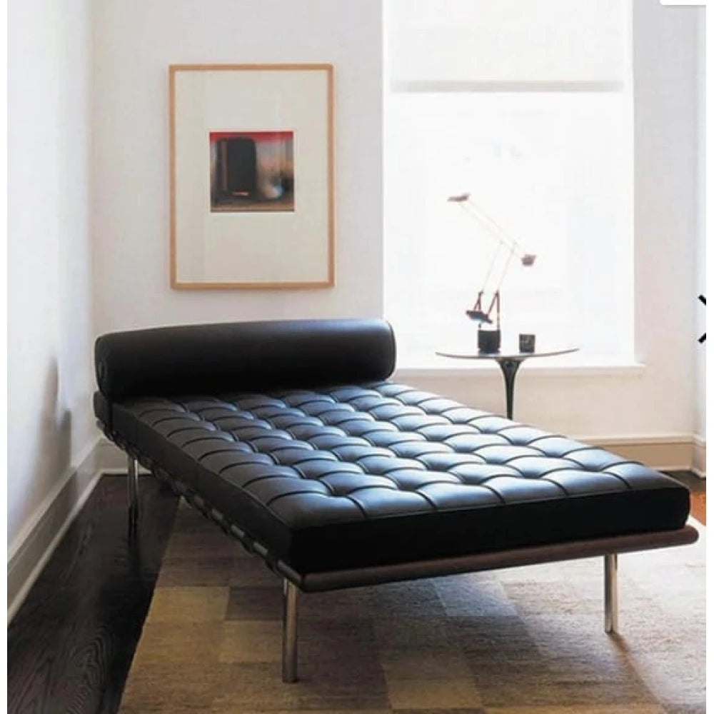 ALEXIS Modern Faux Leather Ottoman