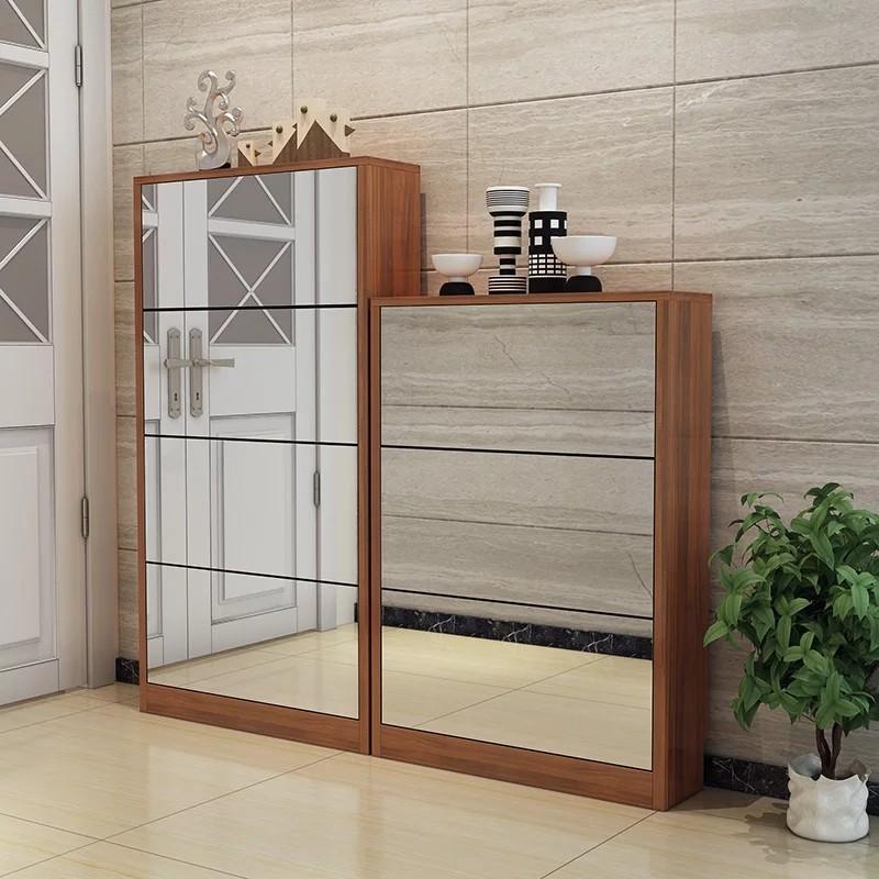 ALEXANDER Ultra Slim Mirror Shoe Cabinet