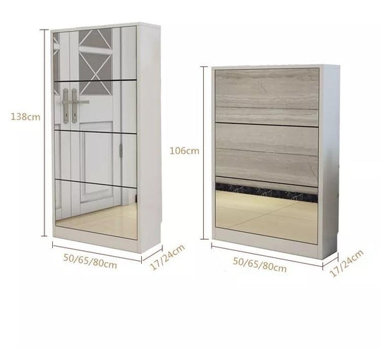 ALEXANDER Ultra Slim Mirror Shoe Cabinet