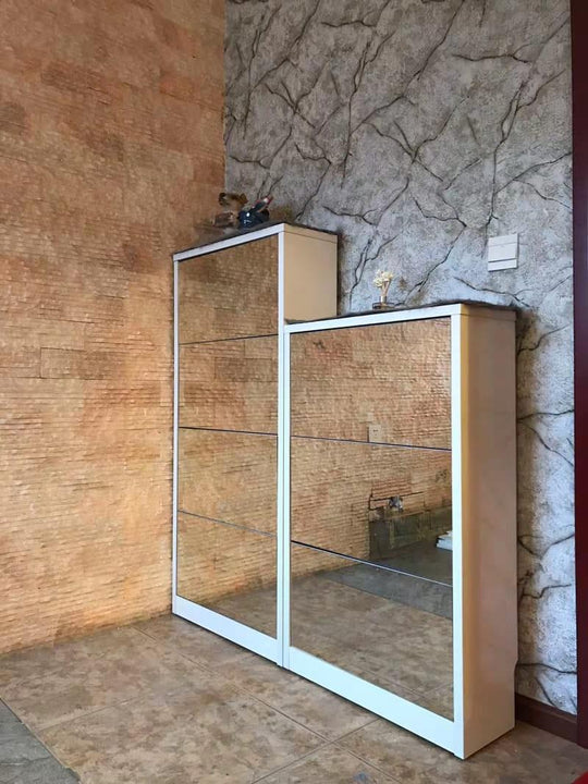 ALEXANDER Ultra Slim Mirror Shoe Cabinet
