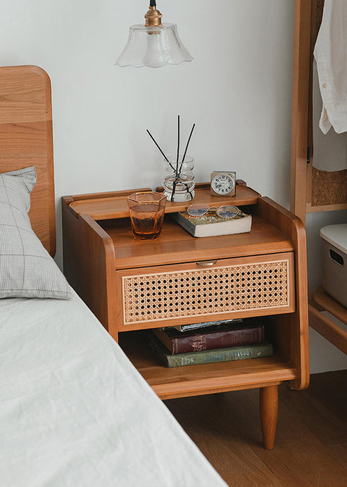 SPOTTY Rustic Rattan Side Table