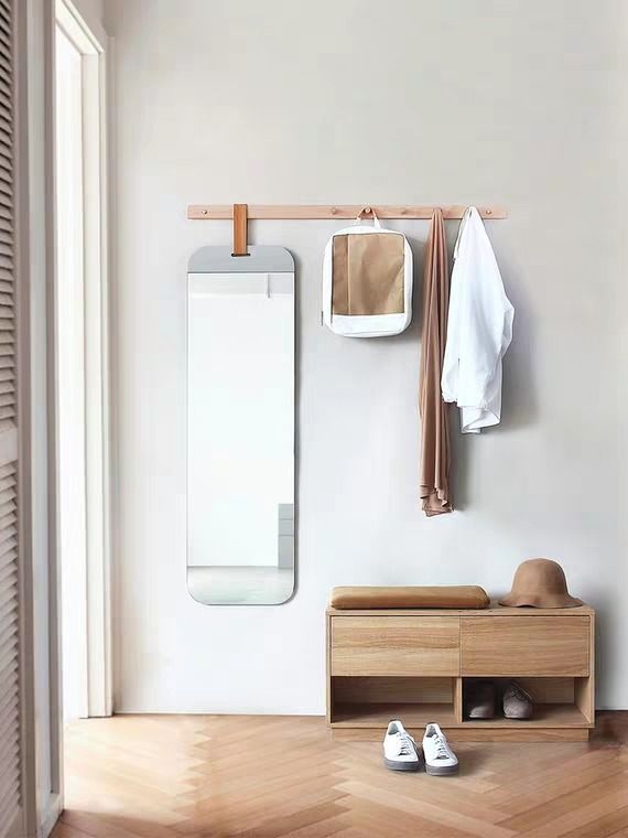 CLÉ Scandinavian Hallway Bench & Mirror