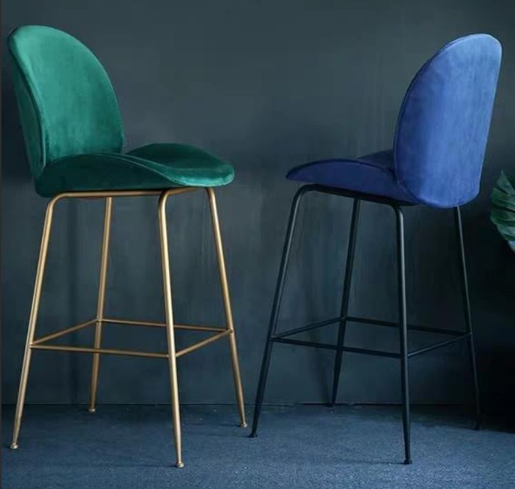 AGNES Velvet Beetle Bar Stool
