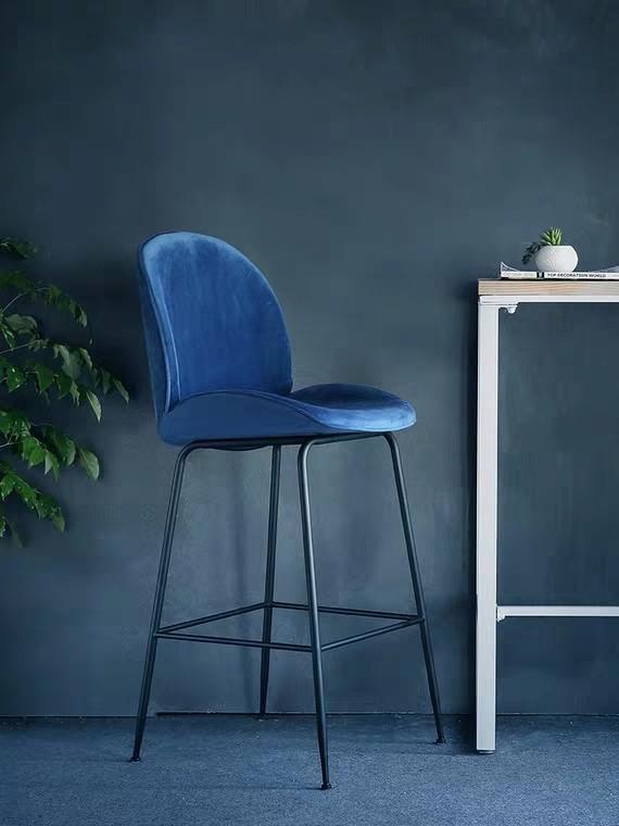 AGNES Velvet Beetle Bar Stool