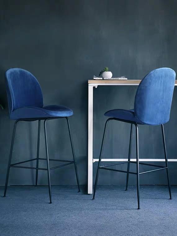 AGNES Velvet Beetle Bar Stool