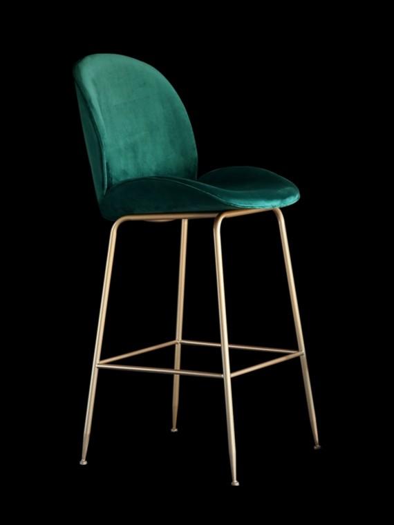 AGNES Velvet Beetle Bar Stool