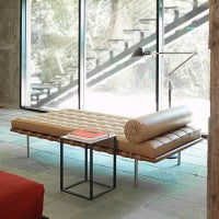 ALEXIS Modern Faux Leather Ottoman
