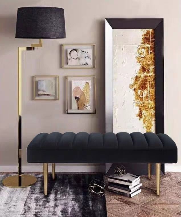 ROMINA Modern Velvet Ottoman Bench